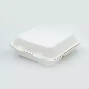 Take away Containers 9 x 9 x 3" Sugarcane Clamshell 3-compartment Compostable