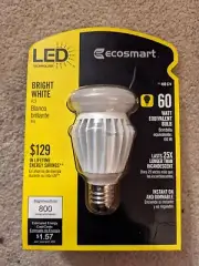 Ecosmart LED Bright White A19 - 60 Watt Equiv. - 5 Year Warranty - Home Depot