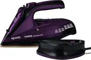 Tower T22008 CeraGlide 2-in-1 Cord or Cordless Steam Iron with Non-Stick Ceramic Soleplate, 160g Steam Boost, Anti Drip, Anti Scale, Anti Calc and Self Cleaning Functions, 2400 W, Purple