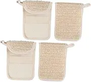 Beatifufu 2pcs Natural Sisal Soap Handmade Fragrance Pouch Drying Soap Holder Exfoliating Pouch for Foaming Foam Net Loofah Saver for Foaming