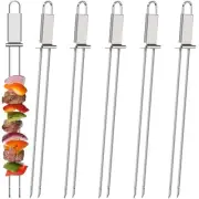 Kabob Skewer for Grilling, Metal Stainless Steel BBQ Stick with Push Bar, Dou...