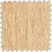 TANSU NO GEN 3/8 Inch Thick Printed Foam Tiles, Wood Grain Interlocking Foam Floor Mats, Anti-Fatigue Flooring, 16 Tiles, Oak, – Produced by Japan.1871054(97848)