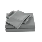 Royal Comfort 2000 Thread Count Bamboo Cooling Sheet Set Ultra Soft Bedding - Double - Mid Grey