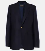[Loro Piana] Loro Piana Hellen wool and cashmere flannel jacket AU 14 blue
