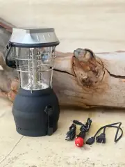 Solar Rechargeable LED Lantern Camping Power Bank Emergency Phone USB Charger