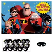 INCREDIBLES 2 PARTY GAME POSTER ~ Birthday Supplies Decoration Disney Pixar Blue
