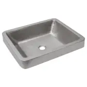 Premier Copper VREC19SK 19 Inch Rectangle Skirted Vessel Hammered Copper Sink