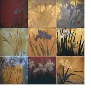 Art Mural Ceramic Iris Flowers Backsplash Tile #21