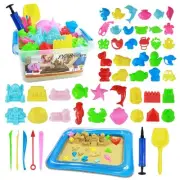 Play Sand Kit, 54Pcs Sandbox Toys Set for Boys Girls, 3lbs Magic Beige Sand, ...