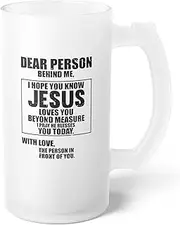 Inspirational He Loves You I Pray He Blesses Us Today Frosted Glass Beer Mug 16oz / Frosted