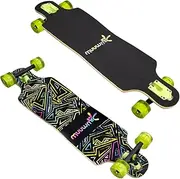 Muuwmi Compact ABEC 7 Neon Longboard with Illuminated Wheels