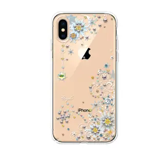 apbs iPhone Xs Max 6.5吋施華洛世奇彩鑽手機殼-雪絨花 現貨 蝦皮直送