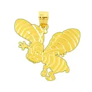 14K Gold Silhouette Bee Pendant