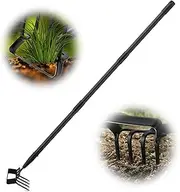 2-in-1 Gardening Tools - Stirrup Garden Hoe with Cultivator Rake Tool for Easy Weeding Cultivating, 82" Extra Long Handle Hula Hoe, Heavy Duty Scuffle Action Hoe for Weed Scraper