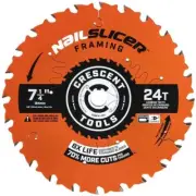 7-1/4 in 24 Tooth Nail Slicer Framing Circular Saw Blade Crescent CSBFR-724