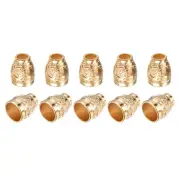 10Pcs 4.8mm Metal Bell Stopper Conical Cord Ends Lock Fastener Stopper, Gold