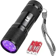 Lepro LE UV Torch, 9 LED 395nm Ultraviolet Flashlight, Blacklight Detector for Pet Urine, Stain, Bed Bugs and More, 3 AAA Batteries Included