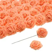25pcs Foam Roses Artificial Flower Fake Roses with Stems, Orange