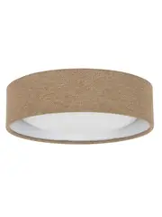 Uno 250mm 1 Light Flush Mount in Natural Fabric