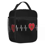 i4974 Moroccan Heartbeat I Love Morocco Country Flag Heart Family Insulated Lunch Bag Thermal Cooler Lunch Tote Office swg4206