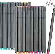 iBayam Fineliner Pens, 24 Bright Colors Fine Point Pens Colored Pens for Journaling Note Taking Writing Drawing Coloring Planner Calendar, Office School Teacher Classroom Fine Tip Marker Pens Supplies