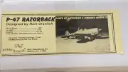 Hobby Hangar P-47 RAZORBACK - Vintage R/C Balsa Wood Model Plane Kit 40" WS New