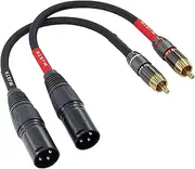 Suanqi RCA to XLR Cable, XLR Male to RCA Male Cable, RCA Male to XLR Male HiFi Audio Cable, 4N OFC 20AWG Shielded Twisted Pair Oxygen-Free Copper Braid Conductors, 2Pack (6 inches)