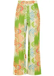 Never Fully Dressed Marra Printed Cotton-blend Trousers - Green - 12 (UK12 / M) 12 (UK12 / M)