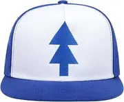 [ZXRSJBL] Big Dipper Blue Pine Tree Embroidery Adjustable Flat-Brimmed Hat, Adult Baseball Cap, Hip-Hop Hat