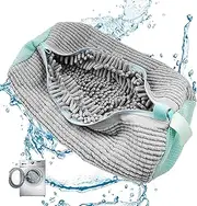 LEWBDF Portable Shoe Washing Machine with Zip Washable Shoe Bag Reusable Washing Machine for Washing Machine Protect Shoes (Grey)
