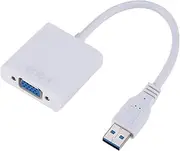 Usb3.0 to Vga Adapter USB to Vga External Video Card Vga Converter for Desktop Laptop Pc to Beyaz