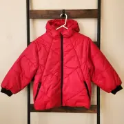 Urban Republic Girl's Red Quilted Hooded Puffer Winter Jacket Kid Size L / 14-16