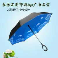 在飛比找樂天市場購物網優惠-反向傘免持式車用雨傘倒置雙層創意折疊超大定制傘可印logo廣