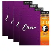 1-4x 6 Strings Phosphor Bronze Acoustic Guitar Strings Elixir 12-53 Light 16052