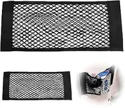 CHEUNGHAO 2-Pack 25x80cm Elastic Mesh Storage Pockets with Hook & Loop Tape - Versatile Cargo Net Wall Sticker Bags for Car, RV, and Home Organization