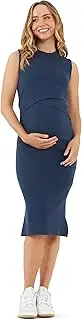 [Ripe] Women's Maternity Layered Knit Nursing Midi Dress