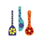 Floral Art Wooden Wall Hanger Spoons for Home Office Decor Set of 3