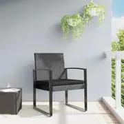 Garden Dining Chairs 2 pcs Dark Grey PP Rattan