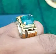 Natural Emerald Stone Sawati Emerald Birthstone Match Ring Sterling Silver Ring
