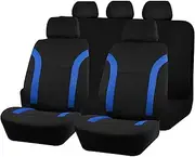 Universal Breathable Car Seat Covers Air Mesh Fabric Splicing with Polyester Fabric Fit for Most Car SUV Accessories Interior(Blue 5 seat)