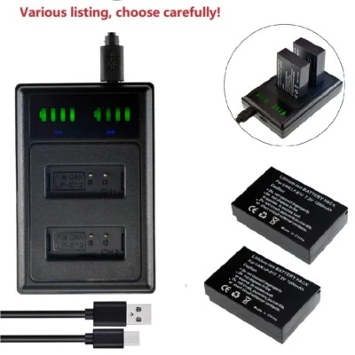 Battery or USB Dual Charger for Canon LP-E12 LC-E12 Canon PowerShot SX70 HS