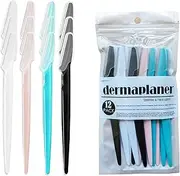 WANGFXWA Dermaplane Razor Eyebrow razors Face razors for women dermaplaning tool face shaver womens face razor peach fuzz ladies razors facial hair men Pack Set of 12pcs(Multiple colors)