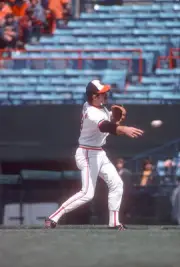 Bobby Grich Baltimore Orioles makes the throw to first base for th- Old Photo
