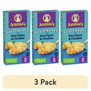 (3 pack) Annie's Gluten Free Macaroni and Cheese, Rice Pasta and Cheddar, 6 oz