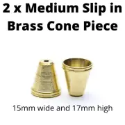 2x Medium Slip in Brass Cone Piece Billy Toker baccy metal cone smoke tobacco