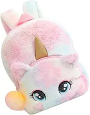 [Beavorty] Adorable Unicorn Plush Back for Shoulder Bag Tie Dye Design for Kindergarten Comfortable and Easy to Clean