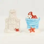 Mini Sand Castle & Sand Pale Salt & Pepper Shakers NEW