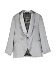single-breasted linen blazer 12Y Gray