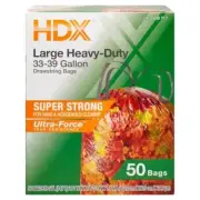 39 Gal. Clear Flex Drawstring Trash Bags (50-Count)