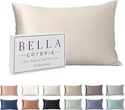 Bella Coterie Luxury Silk Pillowcase for Hair and Skin | 30 Momme | 100% Pure 6A Mulberry Silk | Super Soft | Perfectly Plush [Queen, Ivory]